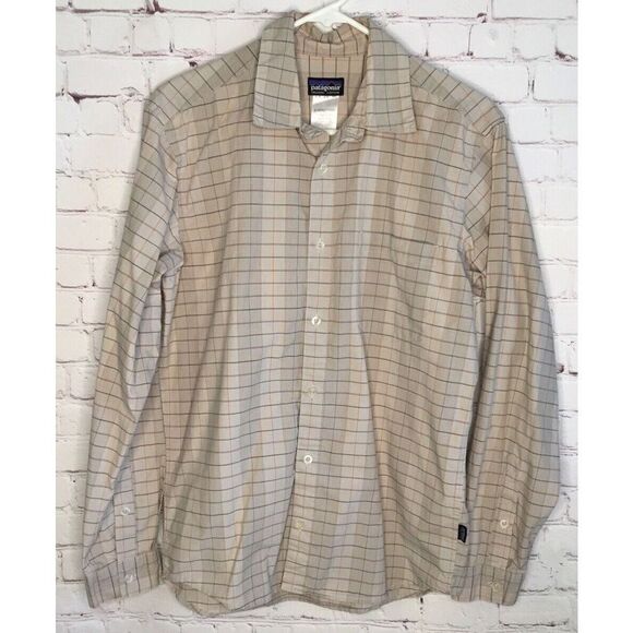 Patagonia Men’s Shirt Button‎ Down Size Small S  Organic Cotton Gray Check/Plaid - Picture 1 of 12